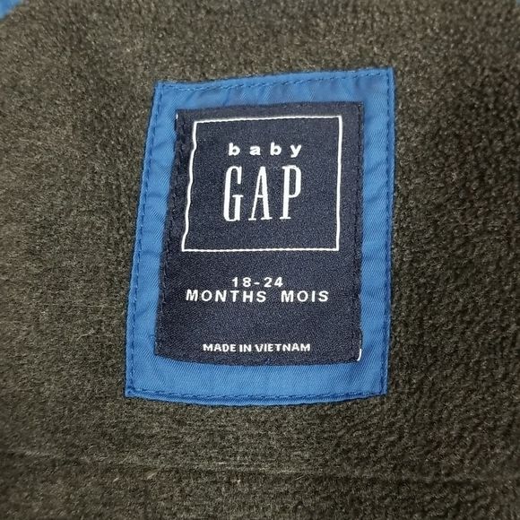 Gap 18/24 Months Blue Gray Winter Jacket Long Sleeve Full Zip With Snaps - Picture 7 of 8